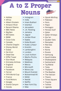 List of Proper Nouns: 200+ Examples of Proper Nouns -AceEnglishGrammar