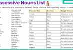 Possessive Nouns List with Examples